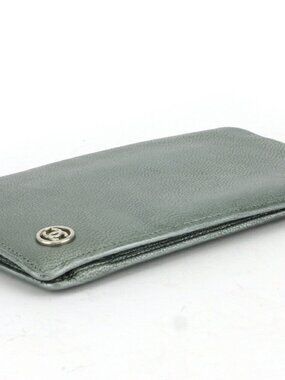 CHANEL Purse Metallic Gray x Silver Women Authentic secondhand